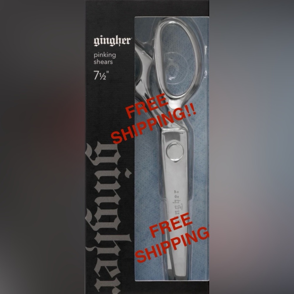 GINGHER Pinking Shears/Scissors 7.5” NIB, 2 pairs available!